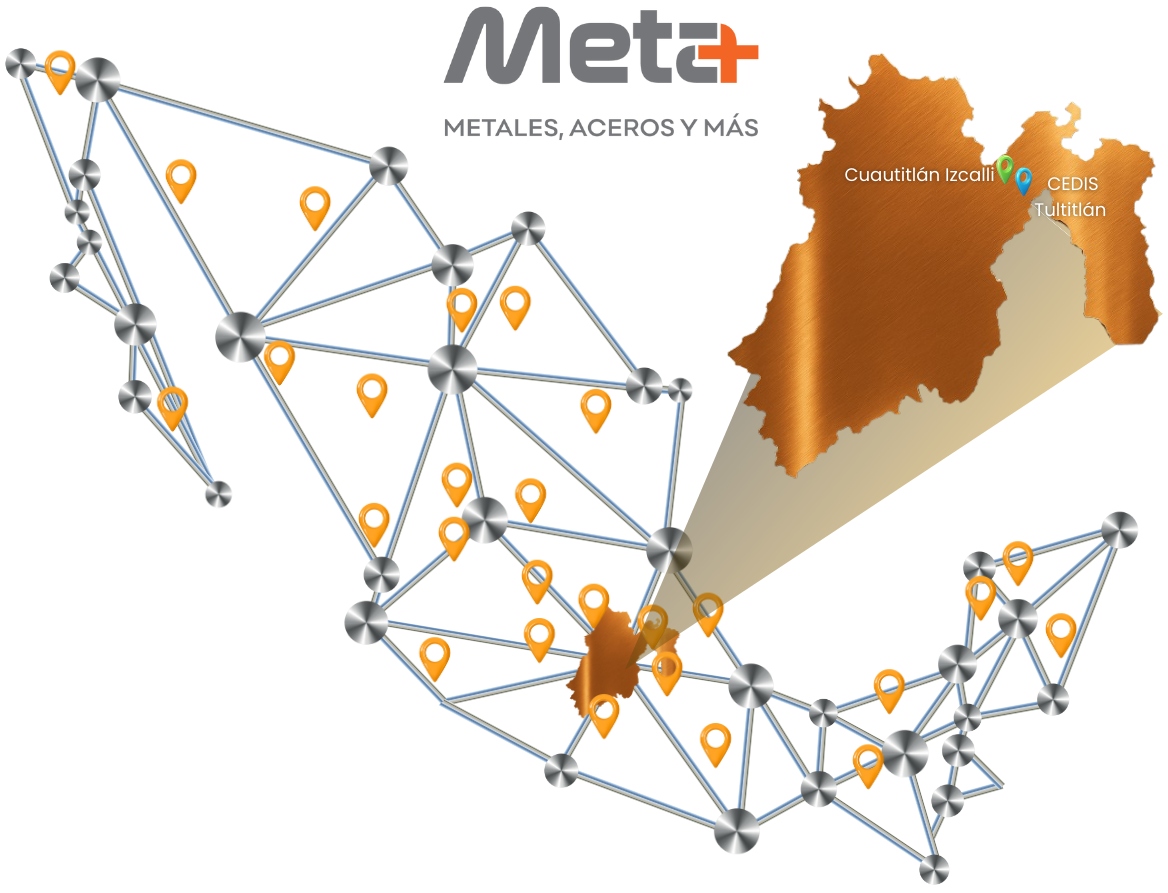 Mapa de distribución Meta+